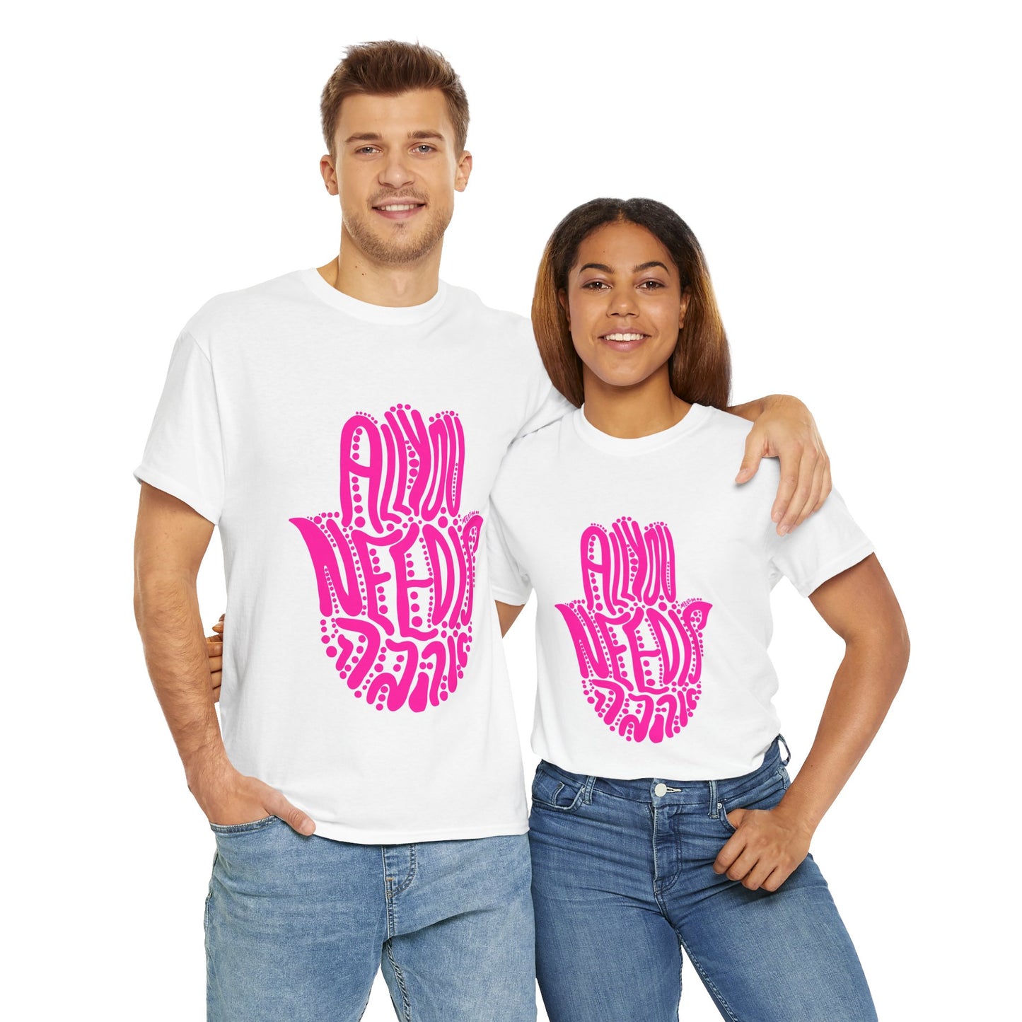 ALL YOU NEED IS AHAVA - Pink Unisex T-Shirt